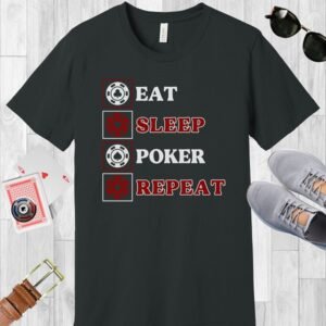 Eat Sleep Poker Repeat (with red) - Bella+Canvas 3001