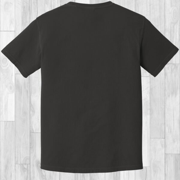 The back view of a graphite unisex crewneck T-shirt